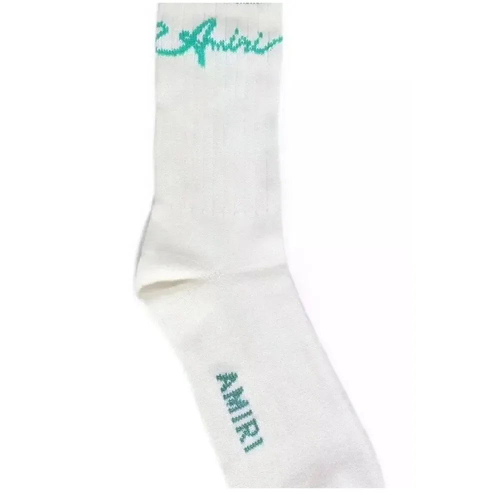 Amiri Wave Socks 'Sea Blue', White, One Size, NWOT Open package